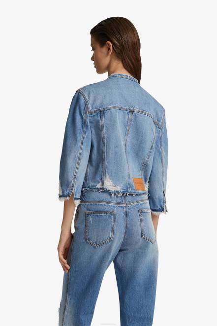 Women Ermanno Scervino Blue Short Denim Jacket 424R19