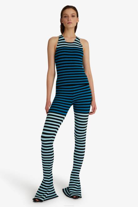 Women Ermanno Scervino Blue Striped Vest Top 424R74