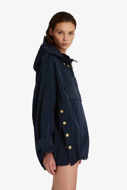 Women Ermanno Scervino Blue Technical Duchesse Windbreaker Jacket 424R30