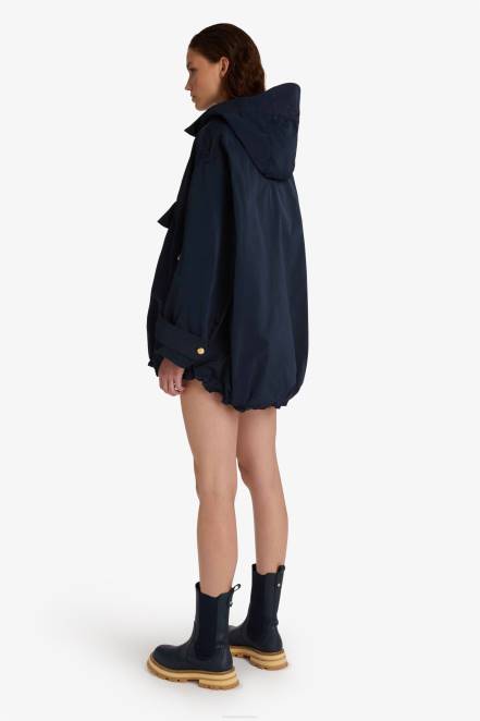 Women Ermanno Scervino Blue Technical Duchesse Windbreaker Jacket 424R30