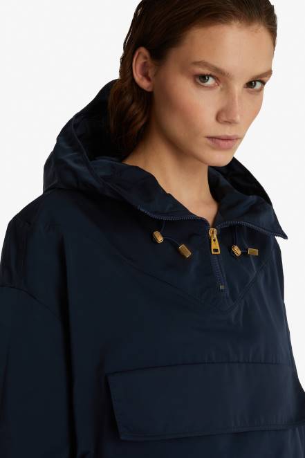 Women Ermanno Scervino Blue Technical Duchesse Windbreaker Jacket 424R30