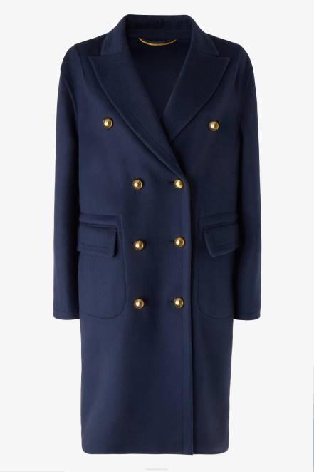 Women Ermanno Scervino Blue Woollen Cloth Coat 424R40