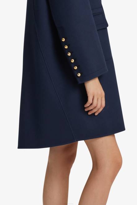 Women Ermanno Scervino Blue Woollen Cloth Coat 424R40