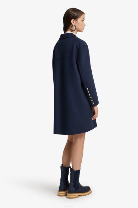 Women Ermanno Scervino Blue Woollen Cloth Coat 424R40