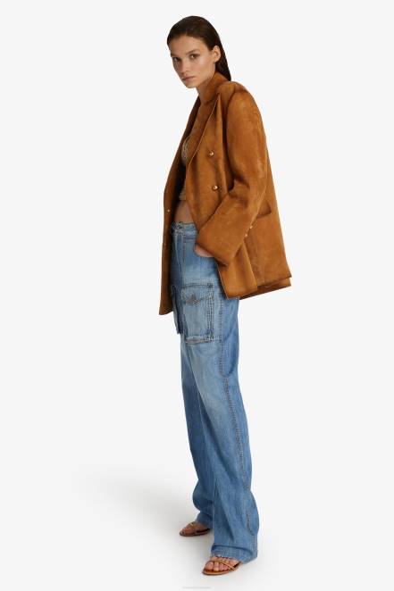 Women Ermanno Scervino Brown Nuanced Suede Jacket 424R37
