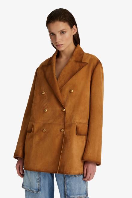 Women Ermanno Scervino Brown Nuanced Suede Jacket 424R37