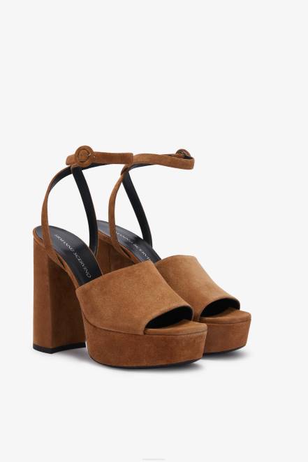 Women Ermanno Scervino Brown Platform Sandals 424R170