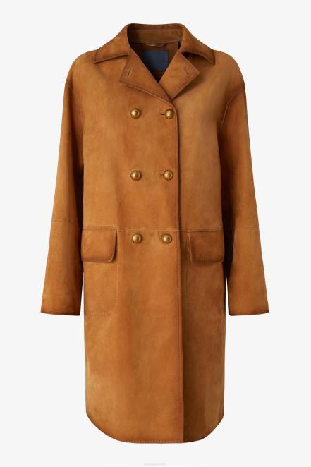 Women Ermanno Scervino Brown Suede Coat 424R36