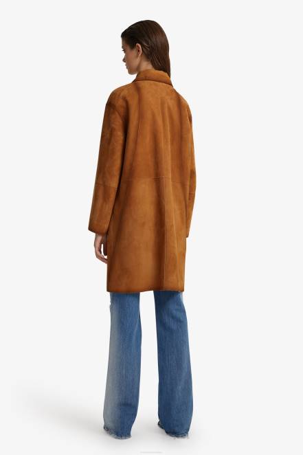 Women Ermanno Scervino Brown Suede Coat 424R36