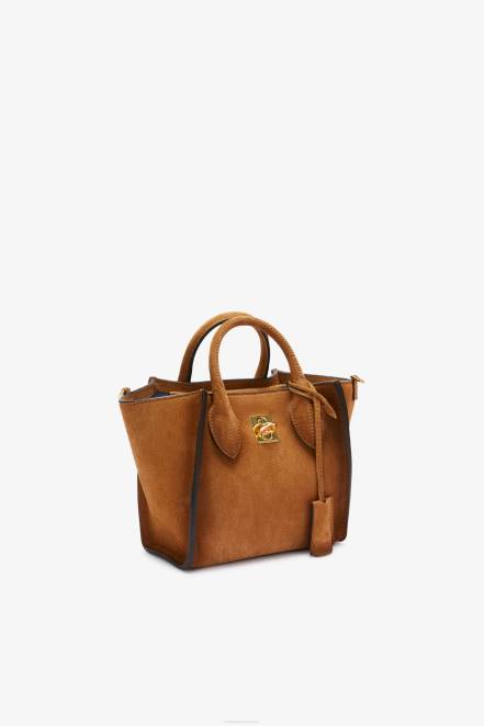 Women Ermanno Scervino Brown Suede Mini Maggie Bag 424R162