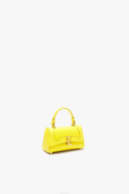 Women Ermanno Scervino Giallo Crocodile Bowling Bag With Logo 424R141