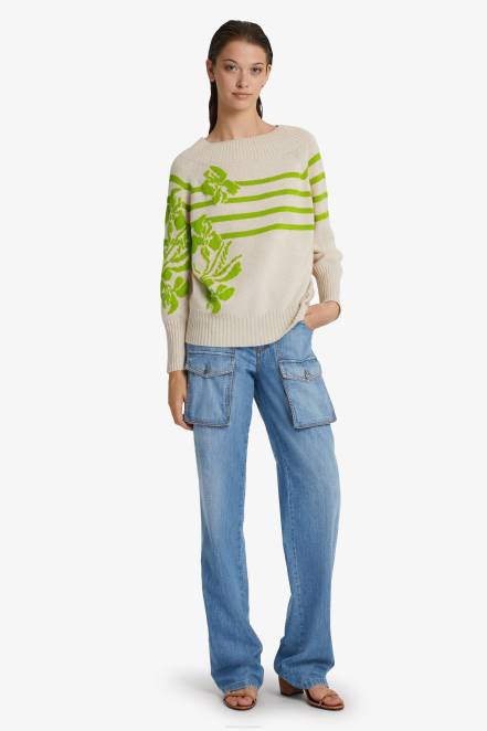 Women Ermanno Scervino Green Oversized Recycled Cashmere Sweater 424R59