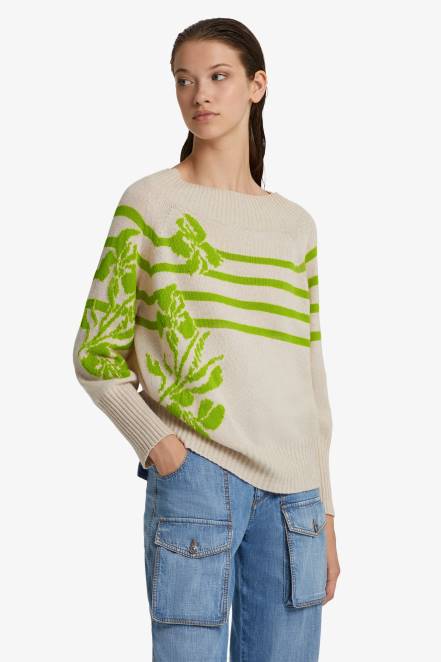 Women Ermanno Scervino Green Oversized Recycled Cashmere Sweater 424R59