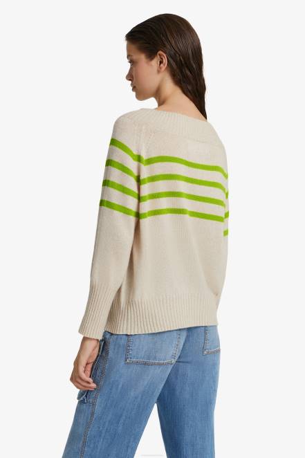 Women Ermanno Scervino Green Oversized Recycled Cashmere Sweater 424R59