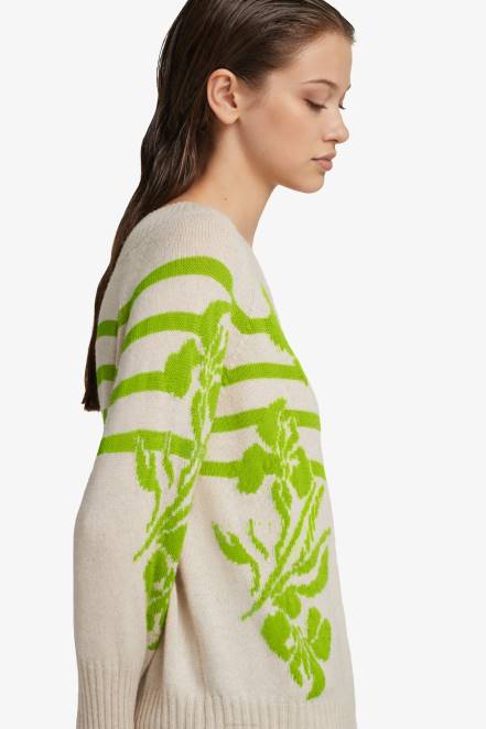 Women Ermanno Scervino Green Oversized Recycled Cashmere Sweater 424R59