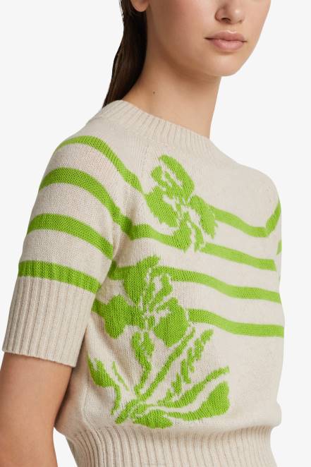 Women Ermanno Scervino Green Recycled Yarn T-Shirt 424R60
