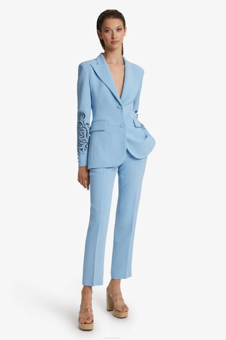 Women Ermanno Scervino Light Blue Cady Trousers 424R118
