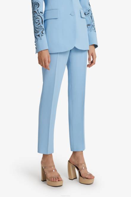 Women Ermanno Scervino Light Blue Cady Trousers 424R118