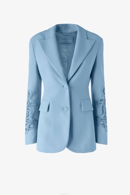 Women Ermanno Scervino Light Blue Embroidered Jacket 424R38