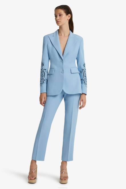 Women Ermanno Scervino Light Blue Embroidered Jacket 424R38