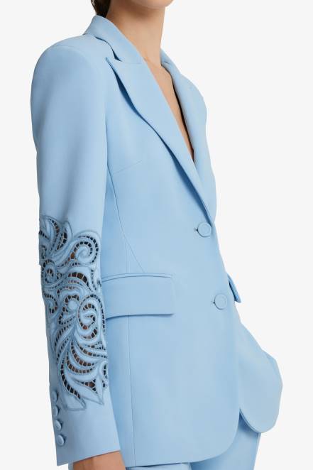 Women Ermanno Scervino Light Blue Embroidered Jacket 424R38