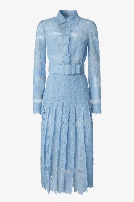 Women Ermanno Scervino Light Blue Lace Shirt Dress 424R9