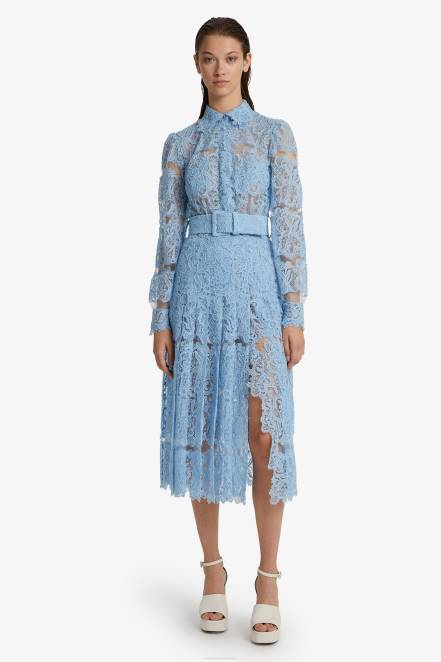 Women Ermanno Scervino Light Blue Lace Shirt Dress 424R9