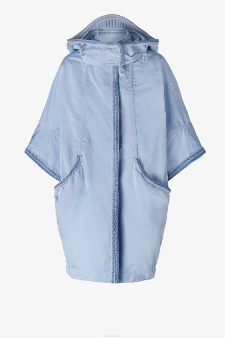 Women Ermanno Scervino Light Blue Technical Duchesse Windbreaker Jacket 424R32