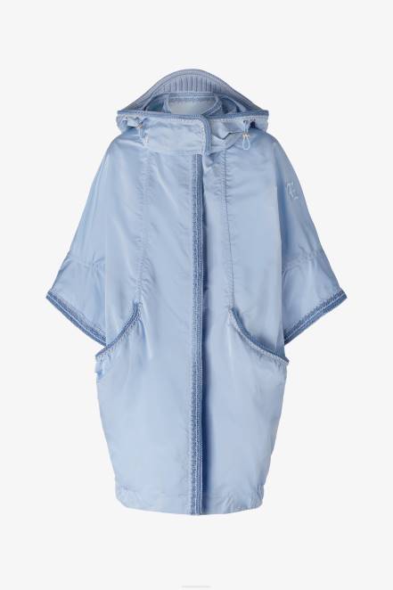 Women Ermanno Scervino Light Blue Technical Duchesse Windbreaker Jacket 424R32