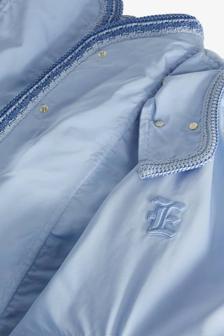 Women Ermanno Scervino Light Blue Technical Duchesse Windbreaker Jacket 424R32