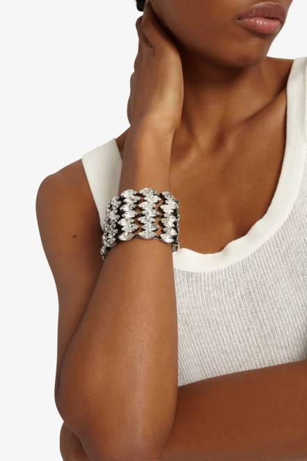 Women Ermanno Scervino Marrone Crystal-Adorned Bracelet 424R176
