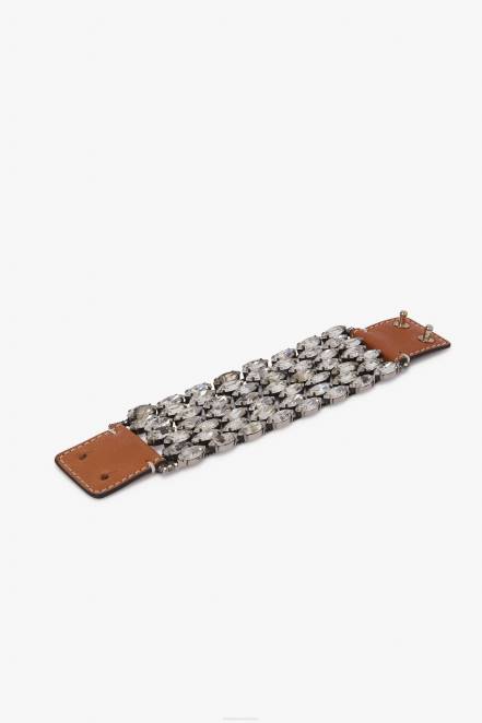 Women Ermanno Scervino Marrone Crystal-Adorned Bracelet 424R176