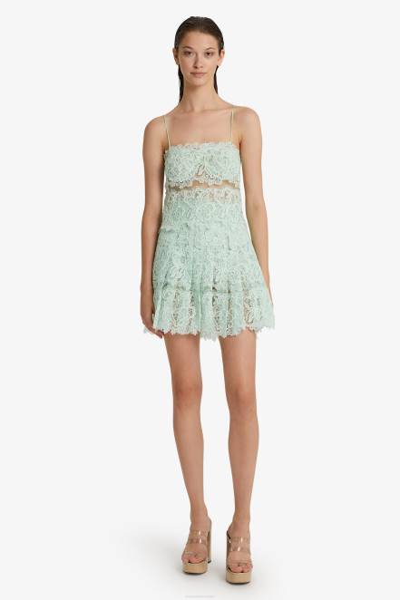 Women Ermanno Scervino Mint Green Lace Mini Skirt 424R127