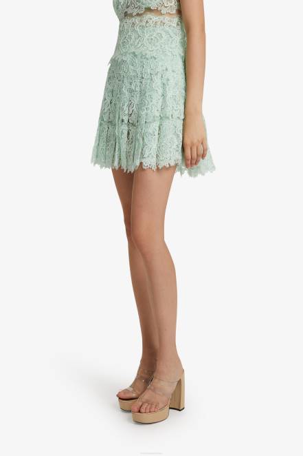 Women Ermanno Scervino Mint Green Lace Mini Skirt 424R127