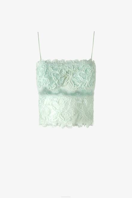 Women Ermanno Scervino Mint Green Lace Top 424R91