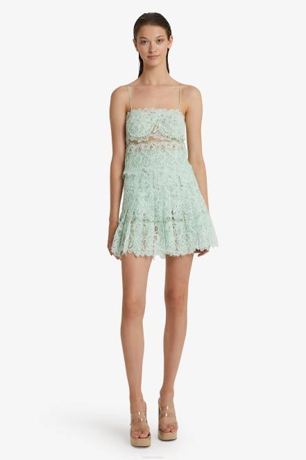 Women Ermanno Scervino Mint Green Lace Top 424R91