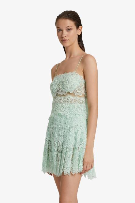 Women Ermanno Scervino Mint Green Lace Top 424R91