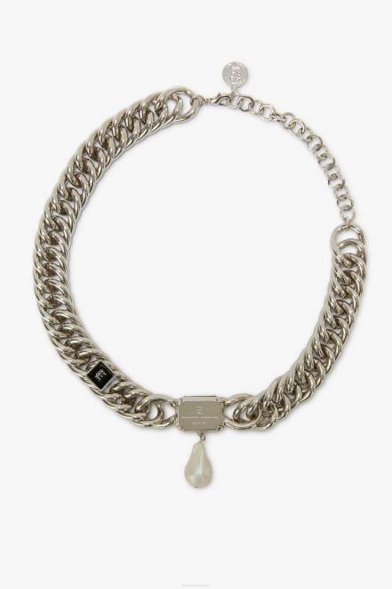 Women Ermanno Scervino Nero Pearl Chain Necklace 424R180