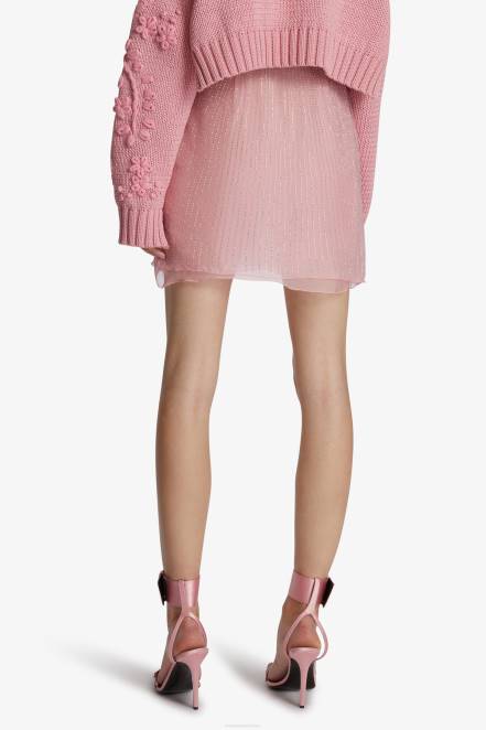 Women Ermanno Scervino Pink Crystal-Detailed Miniskirt 424R124
