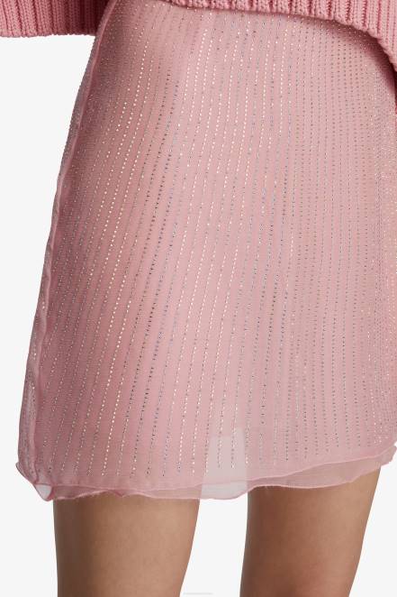 Women Ermanno Scervino Pink Crystal-Detailed Miniskirt 424R124