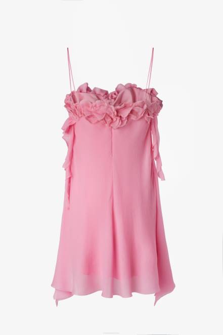 Women Ermanno Scervino Pink Mini Dress With Rose Detailing 424R17