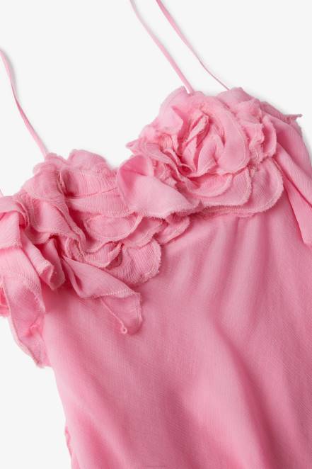 Women Ermanno Scervino Pink Mini Dress With Rose Detailing 424R17