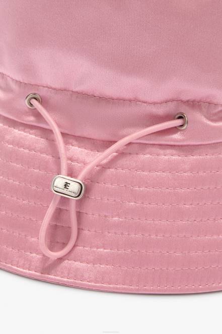 Women Ermanno Scervino Pink Satin Bucket Hat 424R201
