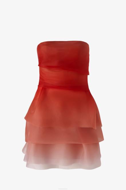 Women Ermanno Scervino Red Nuanced Tulle Mini Dress 424R14
