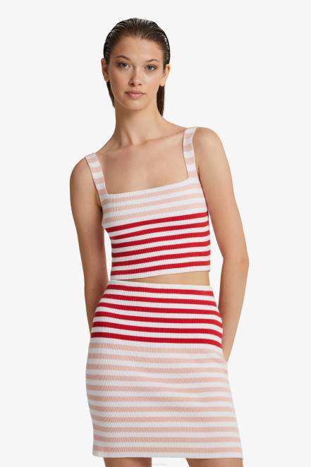 Women Ermanno Scervino Red Short Ribbed Camisole 424R75