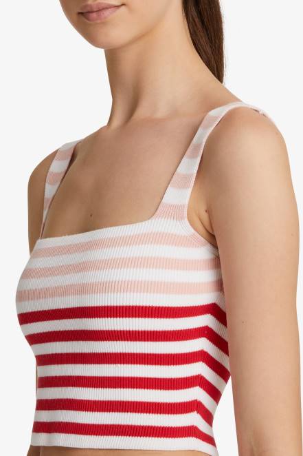 Women Ermanno Scervino Red Short Ribbed Camisole 424R75