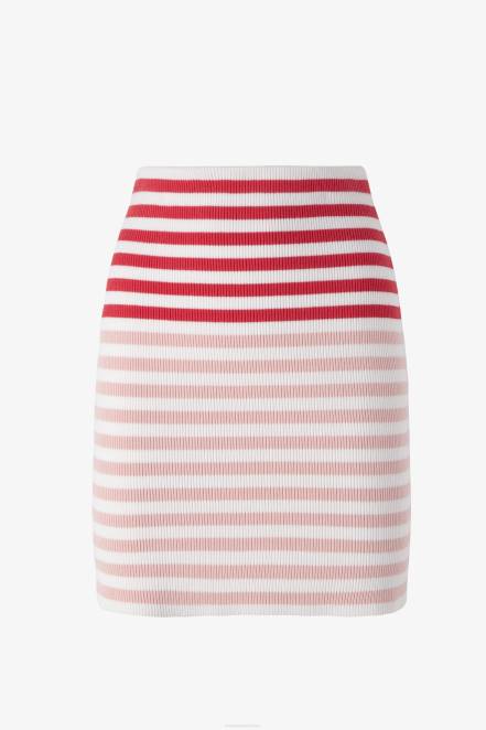 Women Ermanno Scervino Red Striped Mini Skirt 424R133