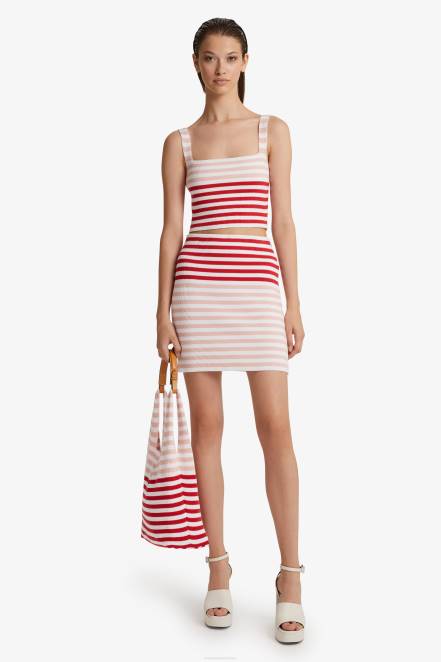 Women Ermanno Scervino Red Striped Mini Skirt 424R133