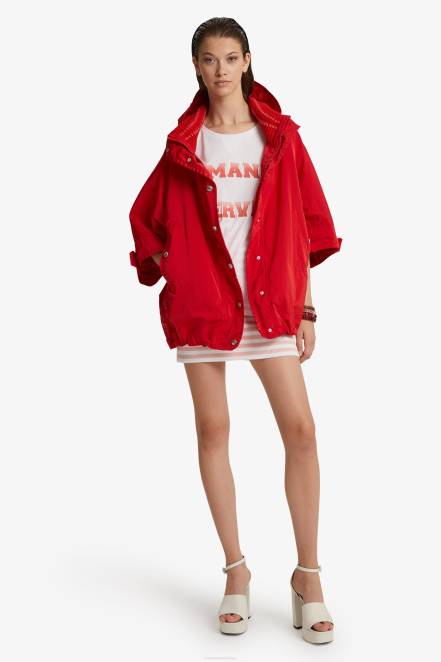 Women Ermanno Scervino Red Taffeta Parka 424R31