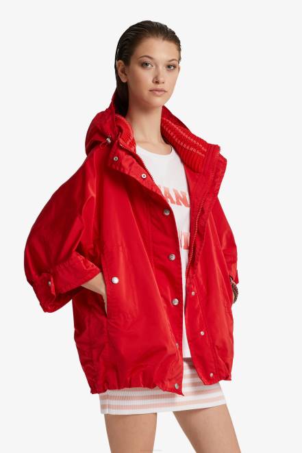 Women Ermanno Scervino Red Taffeta Parka 424R31